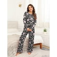 thumbnail image 2 of MINTREUS Women's Pajama Set Long Sleeve Sleepwear Set Soft Two Piece Matching Set with Pockets, 2 of 5