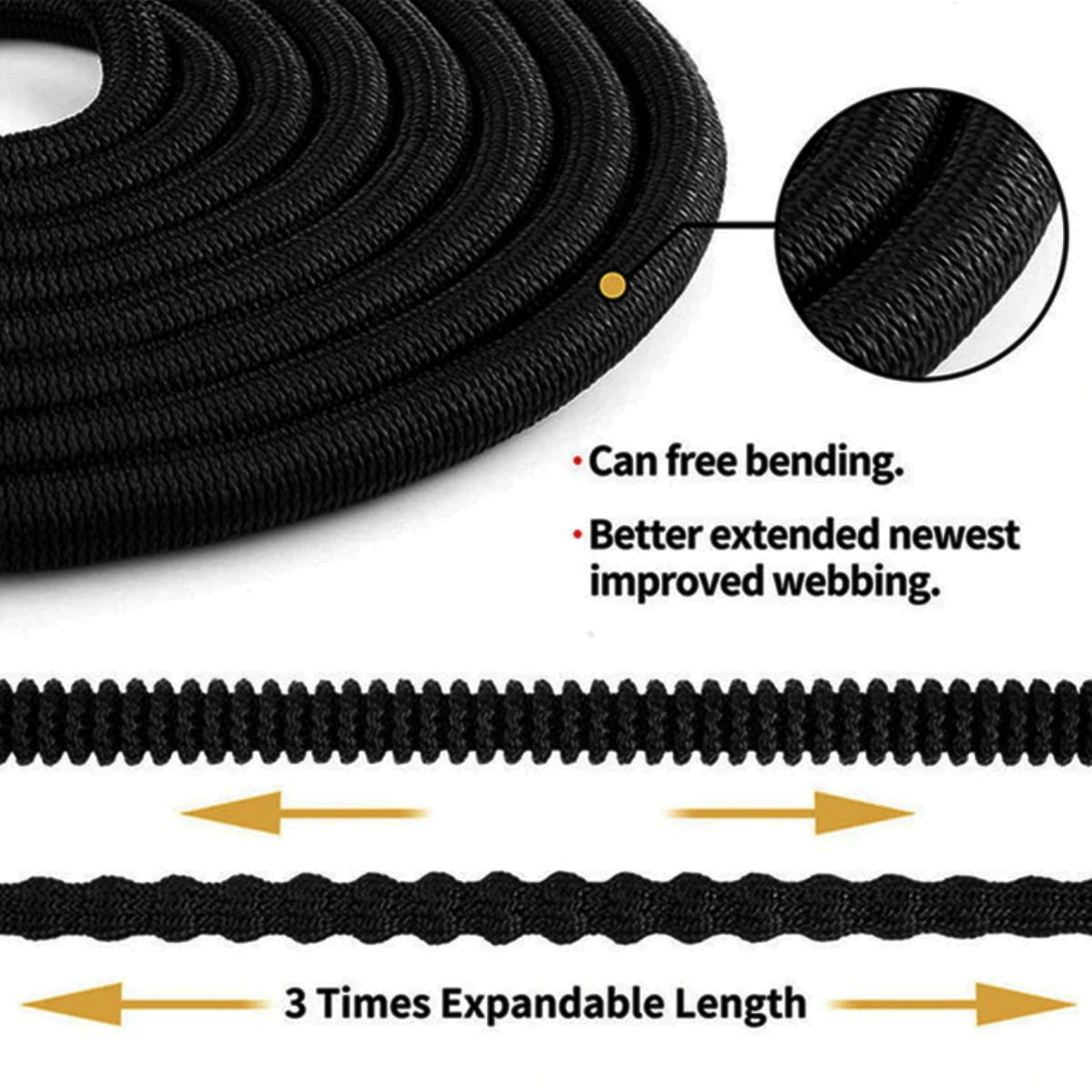 Garden Hose 100ft Kink-Free for Outdoor Water Hose Upgraded Leakproof Lightweight No-Kink 100ft Garden Hose