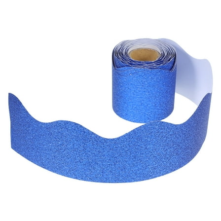 PENIKOKO Glitter Bulletin Board Borders Blue Paper Decorative Trim for Classroom and Notice Board 1 Roll
