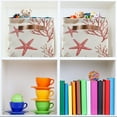 thumbnail image 6 of Yayeee 2 Pack Canvas Storage Basket with Handles for Shelves Fabric Bins Closet Organizer, White Starfish, 6 of 8