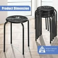 thumbnail image 3 of QRKD 17.5" Classroom Stools Set of 6, Steel Stools for School Elementary, Kids Stools w/Daisy Design, Stackable Stools for Classroom, Home, Office, Outdoors, Garden (Black), 3 of 9