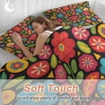 thumbnail image 5 of Boho Flower Bedding 3 Piece Duvet Cover Set Queen Size, Red Blue Yellow Colorful Mexico Tribal Soft Microfiber Comforter Cover with Zipper Closure & Pillowcases, Wrinkle & FadeResistant Quilt Cover, 5 of 9