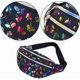 thumbnail image 3 of Butterfly Bum Bag Black Fashion Waist Bag Waterproof PU Leather Fanny Packs Shinny Bumbag Adjustable Belt for Ladies Women Girls Walking Running Shopp, 3 of 5