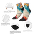 thumbnail image 5 of Fuzoiu Playful Floral Cat Print Adult Socks, Crew Moisture-wicking Socks, Unisex Cushion Crew Socks,Casual Sports Ankle Socks, 5 of 7