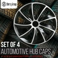 thumbnail image 2 of Wheel Cover Kit, 15 Inch Hubcaps Set of 4 Automotive Hub Caps with Universal Snap-On Retention Rings, 2-Tone ABS Plastic Black and Silver Rim Covers for All Makes, Models (SG-5084-DP-15), 2 of 7