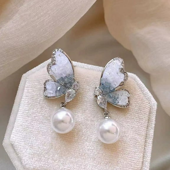 New Super Fairy Butterfly Pearl Earrings