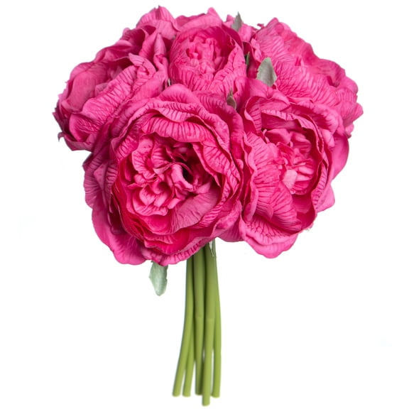 11" Dark Pink Peony Faux Real Deluxe Bush by Ashland  - Spring Floral for Crafting and Home Decor