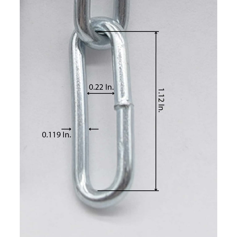 4 Straight Link Coil Chain, 10', Zinc, Peerless Chain