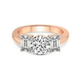 thumbnail image 5 of IGI Certified 2 Carat Round Shape Lab Grown Diamond Engagement Ring | 14K Rose Gold | Lauren Three stone Emerald Shape Side Lab Diamond Ring | FG-VS1-VS2 Quality Friendly Diamonds, 5 of 6