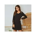 thumbnail image 6 of Womens Nightgown Long Lace Sleeve Nightshirt V-neck Night Dress Button Down Pajamas for women Girls Thigh Length Loungewear Comfy Sleepwear Summer Sexy Pajama Dress Nightwear XS-XL, 6 of 7