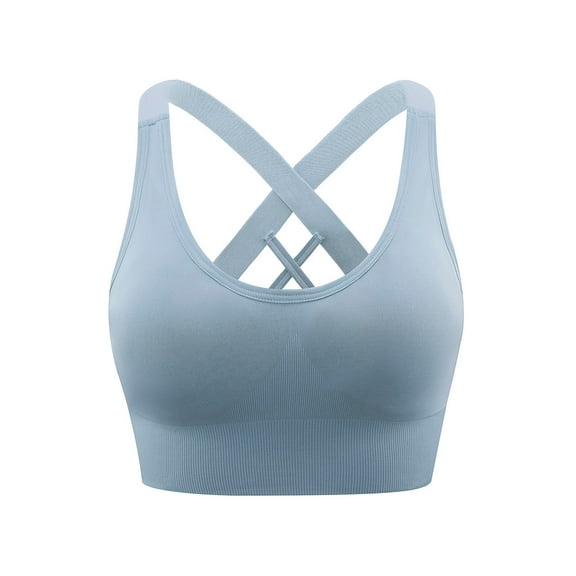 ibuvkizy Sports Bras for Women,Wirefree Mesh Breathable Underwear,Women Yoga Solid Sleeveless Cold Shoulder Casual Tanks Blouse Tops Intimates,Comfort Full Figure Bralettes
