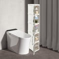 thumbnail image 3 of 5-Tier Storage Cabinet 7.9x13x61.8in White PP Plastic Narrow Organizer with 5.28 Gal Capacity Per Shelf, 3 of 10