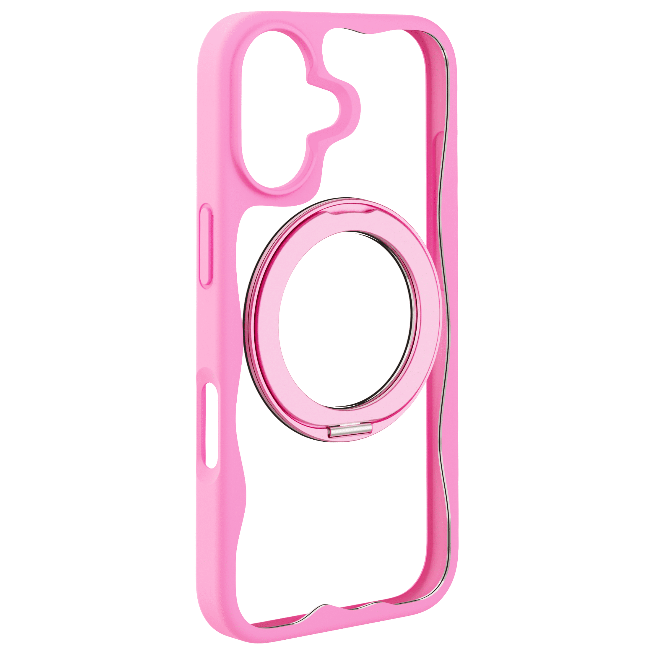 onn iPhone 17 Case, MagSafe Compatible Phone Case with Ring Stand & 360 Kickstand for Apple iPhone, Pink