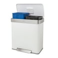 Qualiazero 16 Gal Trash Can with Lid, 8 Gal Dual Compartment Step On