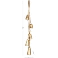 thumbnail image 3 of DecMode Tibetan Inspired Cascading Gold Metal Bell Decorative Cow Bells with 5 Bells on Jute Hanging Rope, 3 of 9