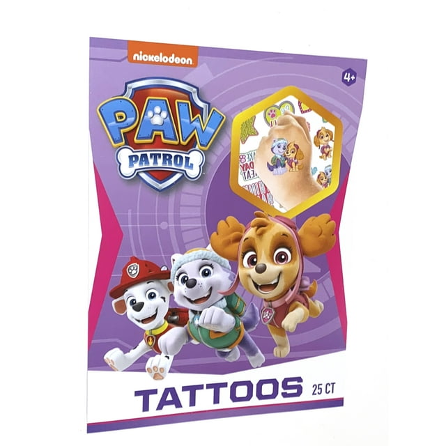 Paw Patrol 25 Temporary Tattoos - Walmart.com
