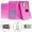 Hot Pink, variant on GSA Magnetic Folio Flip Leather Wallet Case For LG Stylo 4 - Black