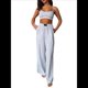 thumbnail image 2 of Conjuntos Casuales de Dos Piezas para Mujer, Camiseta Sin Mangas con Cuello en V y Cintura Elástica, Chándal de Verano con Bolsillo. Gris L, 2 of 10