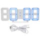 thumbnail image 1 of Multifunctional Smart LED Digital Clock for Home with Temperature and Calendar Display (White Frame, Blue Light), 1 of 4