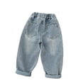 thumbnail image 3 of 1-6Y Spring and Autumn Kid's Jeans Boys' Cartoon Print Denim Pants Girls' Casual Trousers Children's Clothing, 3 of 6