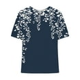 thumbnail image 4 of Blouses pour Femmes, T-Shirt Décontracté Imprimé Mode Manches Courtes Col Poupée Mignon Coton et Lin Blouse, 4 of 5