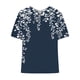 thumbnail image 4 of Fiudx Ofertas Relámpago Camiseta Holgada Informal con Estampado para Mujer, Tops de Manga Corta con Cuello de Muñeca, Blusa Bonita y de Lino, 4 of 5