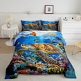 thumbnail image 2 of Erosebridal Sea Turtle Comforter Set Twin Size 3D Ocean Reptile Animal Bedding Set Sea Creatures Comforter Marine life Sealife Underwater World Quilt Set, 2 of 7