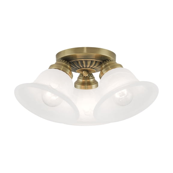 Livex Lighting Edgemont Ceiling Mount in Antique Brass