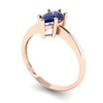 thumbnail image 2 of Solitaire Engagement Ring for Women - 1ct Simulated Tanzanite in 14K Rose Gold Promise Ring, 2 of 6