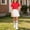 Red, variant on Daiosportswear Girls 3 Piece School Uniform Set, Short Sleeve Polo High Waist Pleated Skirt Rainbow Striped Knee Socks for 3-16Y Yellow 15-16 Years
