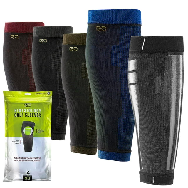GO SLEEVES Manchon de Compression pour Mollet pour Hommes, Soutien Ciblé pour Attelles Tibiales, Fatigue Musculaire, Douleurs, Muscle du Mollet