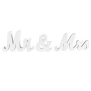 Fashionwu Vintage Style Silver Mr and Mrs Sign, Wooden Wedding Sweetheart Table Sign with Silver Glitter Letters for Wedding Photo Props Party Table Decorations, Large