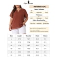 thumbnail image 6 of Unique Bargains Women's Plus Size Outfits Fashion Solid Pin Dots V Neck Top 3X Caramel, 6 of 6