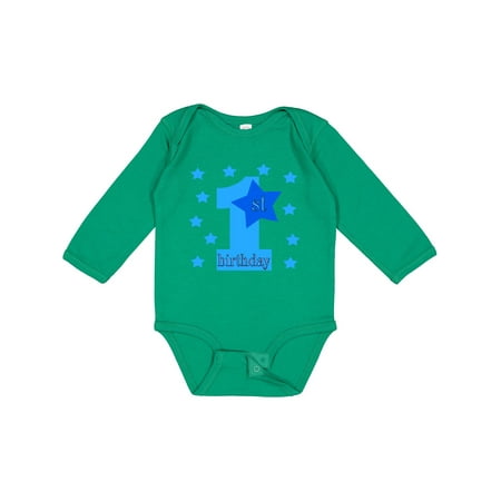 

Inktastic 1st Birthday Boy Stars Gift Baby Boy Long Sleeve Bodysuit