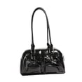 thumbnail image 3 of Bolso de hombro de piel sintética para mujer, bolso de mano con cremallera, elegante bolso para la axila. Negro, 3 of 9