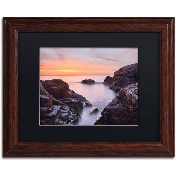 Trademark Fine Art "Between Rocks" Canvas Art by Michael Blanchette Photography Black Matte, Wood Frame