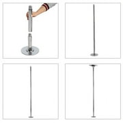 Alden Design Adjustable Portable Dance Pole with Static and Spinning Exercise Fitness Modes, Silver