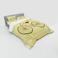 thumbnail image 3 of Vintage Duvet Cover Set, Postcard of a Retro Bicycle on Grunge Background Illustration Artwork Print, Bedding Set with Shams and Fitted Sheet, 3 Sizes, by Ambesonne, 3 of 3