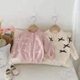 thumbnail image 2 of ZHaobin Baby Clothing Fashion Long Sleeve Knitted Cardigan Coat 2024 Children New Autumn Sweater Girl Baby Sweet Bow Design Sense Top (Pink,18M), 2 of 6
