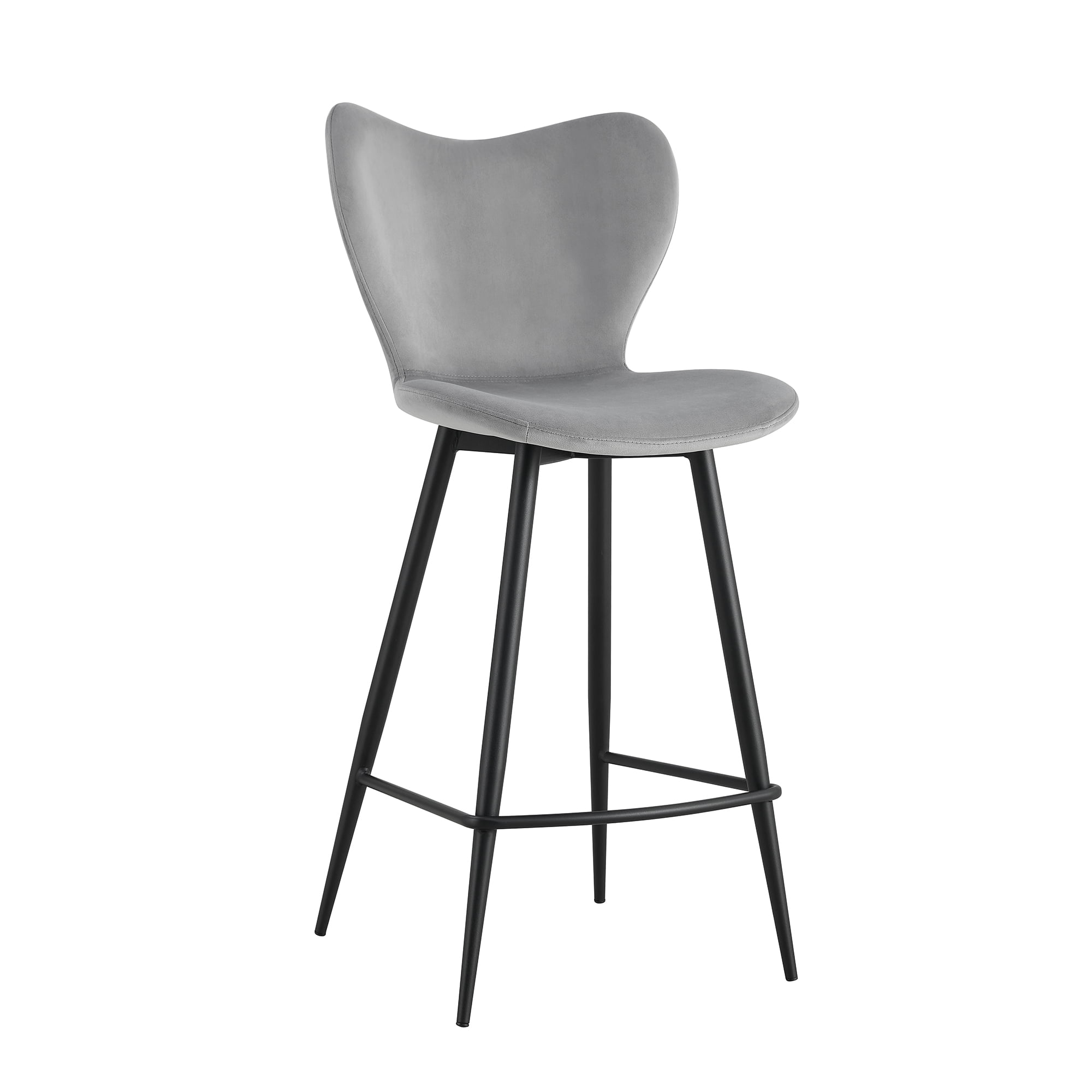 Kepooman Set of 2 Barstool Dining Counter Height Chair, Modern Velvet Chair kitchen Chair, Grey Kepooman Set of 2 Barstool Dining Counter Height Chair, Modern Velvet Chair kitchen Chair, Grey