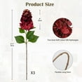 3PCS Fake Flowers Hydrangea Artificial Flowers 28" Long Stem Dark Red