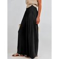 thumbnail image 4 of Womens Pants Pleated Flowy Wide Leg Elastic Waist Casual Loose Palazzo Trousers with Pockets, 4 of 8