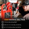 thumbnail image 3 of YUSAZENS 1300W Magnetic Drill Press- 110V US Plug Copper Aluminum Dual Rail Design- 11PCS Accessory Set- 810RPM- 1.6 Inch Max Metal Bore Size, 3 of 8