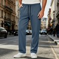 thumbnail image 2 of HOMADLES Men's Quick Dry Sweatpants Elastic Waist Drawstring Straight Leg Casual Pants Lightweight Breathable Sports Pants Dark Gray Size XL, 2 of 5