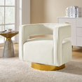 thumbnail image 4 of HULALA HOME Carisa Modern Upholstered Swivel Comfy Open-Back Barrel Chair with Golden Base by  IVORY, 4 of 6