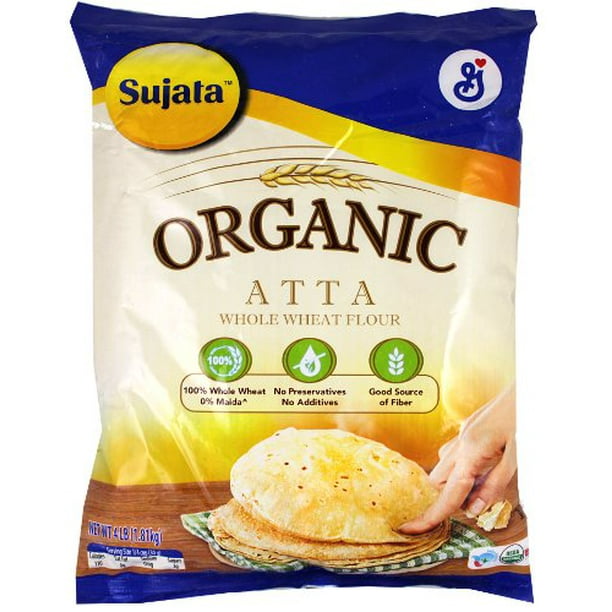 Sujata Organic Whole Wheat Flour (Atta) 4 lbs