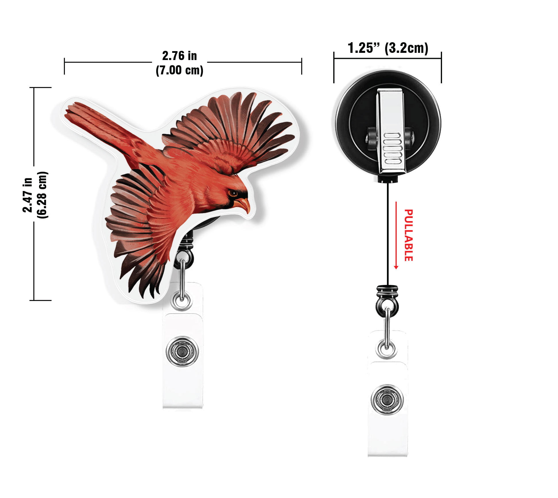 WIRESTER Set 2pcs Design Acrylic Key Card Holder Belt Clip Reel Id