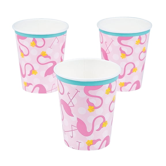 1St Flamingo 9Oz Cups - Party Supplies - 8 Pieces