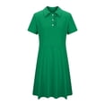 thumbnail image 5 of SUYIDA Girls Flutter Sleeve Solid Color Dress, Lace with Side Pockets, Lightweight Everyday Casual Swing Dress for Girls, 5 of 6