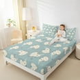 thumbnail image 4 of Manfei Cute Axolotl Twin Sheet Sets,Cartoon Ocean Animal Twin Fitted Sheet,Blue Beige Flat Sheet For Girl Boys,Super Cozy Room Decor,3pcs, 4 of 7